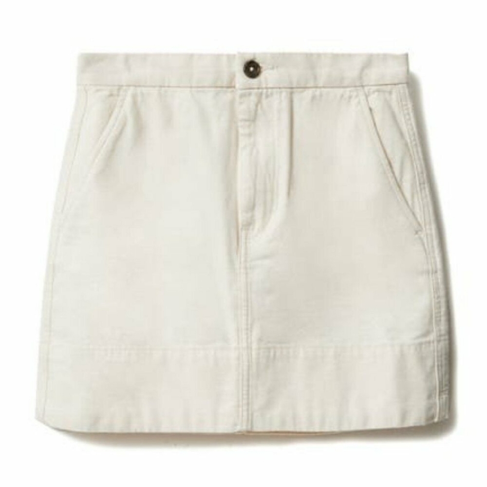 Everlane Cream The Canvas Stamp Mini Skirt